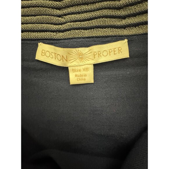 Boston Proper Navy Blue Embellished Illusion Soft Knit Sweater Top Shirt Size XS - Picture 6 of 10